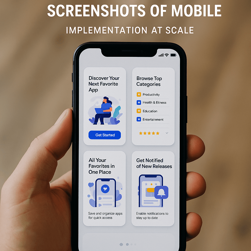 Behind the Scenes screenshots of mobile app Implementation at Scale