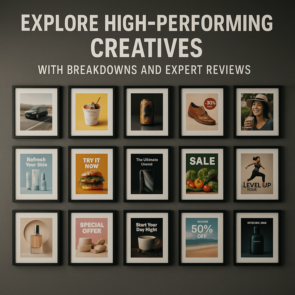 A showcase wall filled with award-winning marketing creatives.