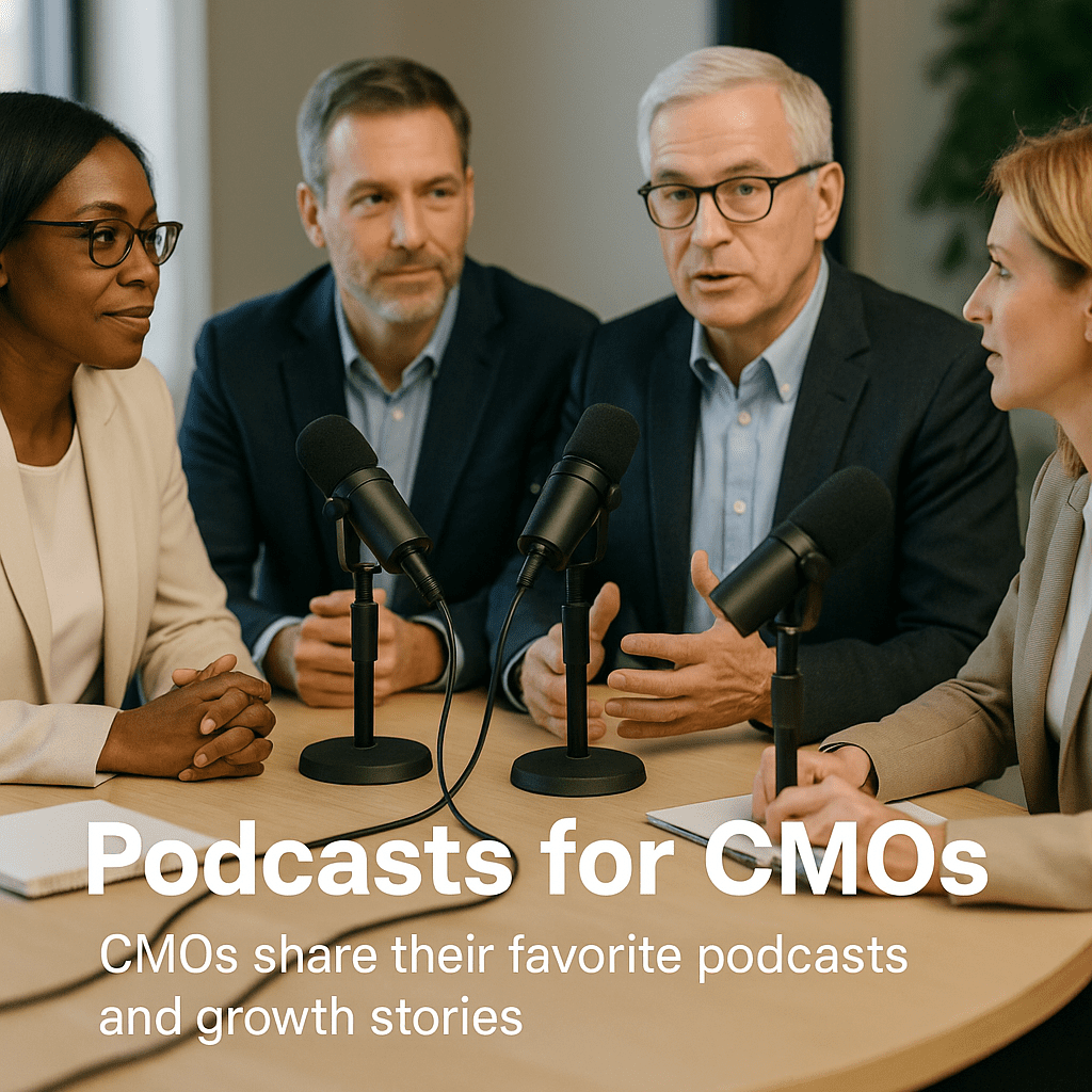 A CMO roundtable discussing podcast trends and leadership learnings.