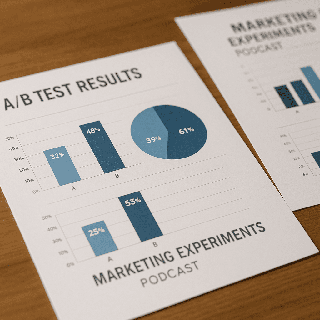 A/B test results from marketing experiments displayed on charts.