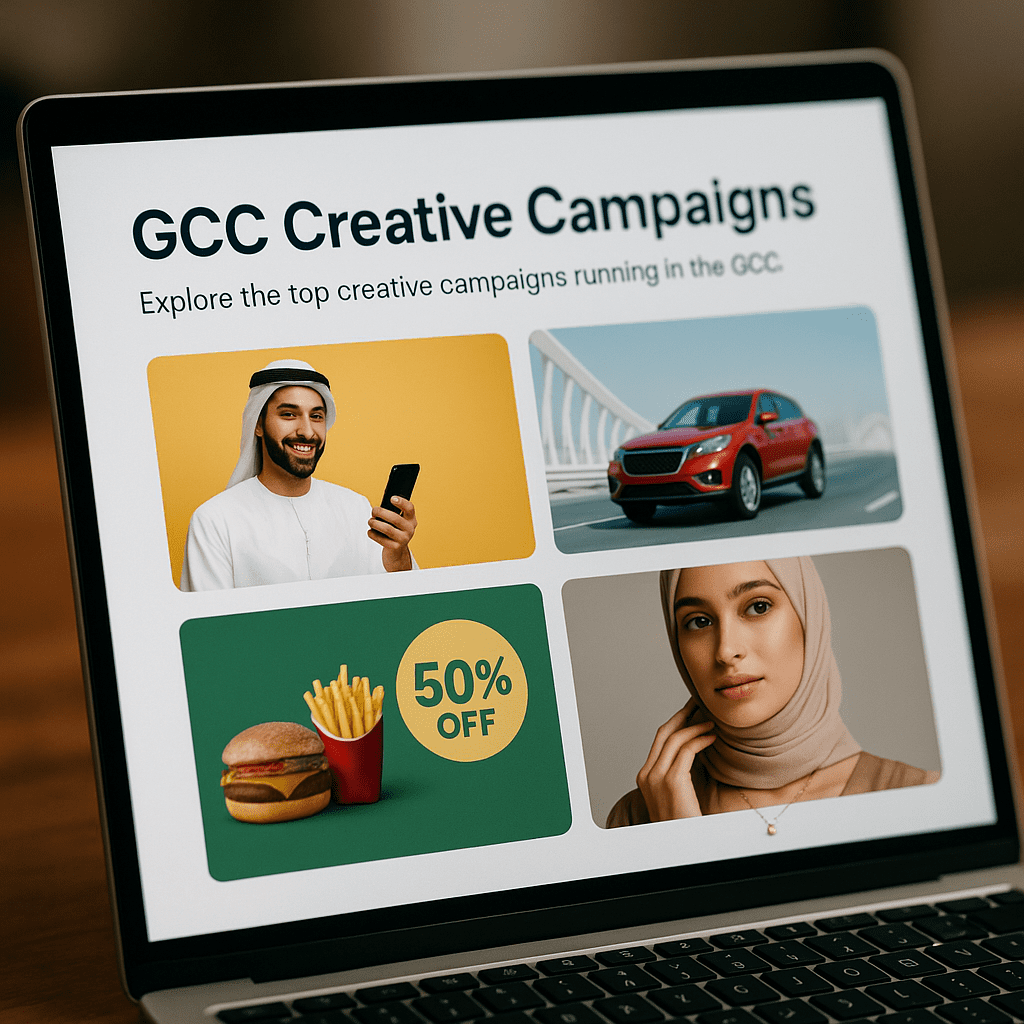 A slide deck showing the most impactful GCC-based ad creatives.