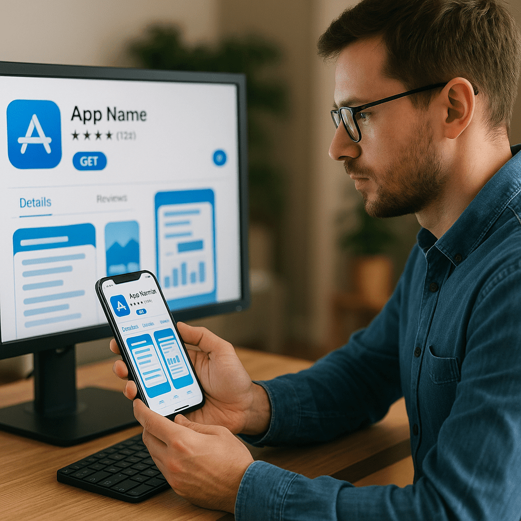 UX designer testing app interfaces and store visuals for conversion impact.