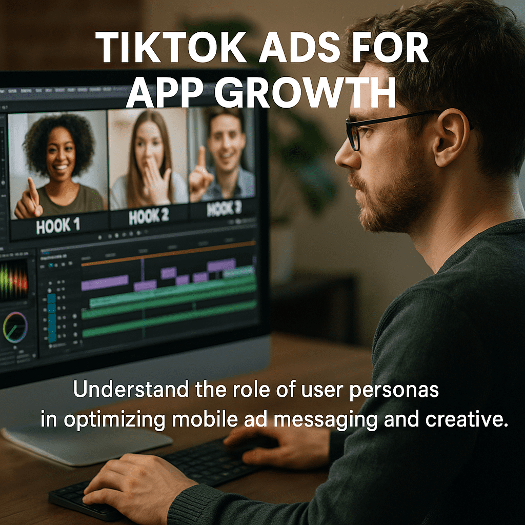 Creative strategist reviewing video ad hooks in editing software.